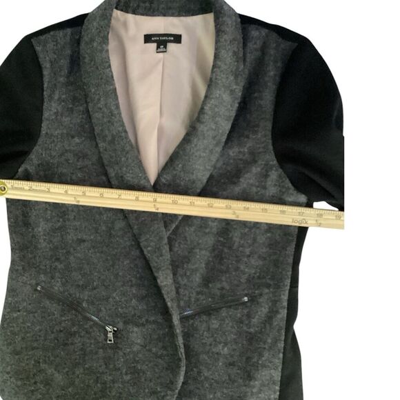 Ann Taylor Blazer Women's Black And Gray Two Tone Open Wool Blend Size 10 - Picture 4 of 9